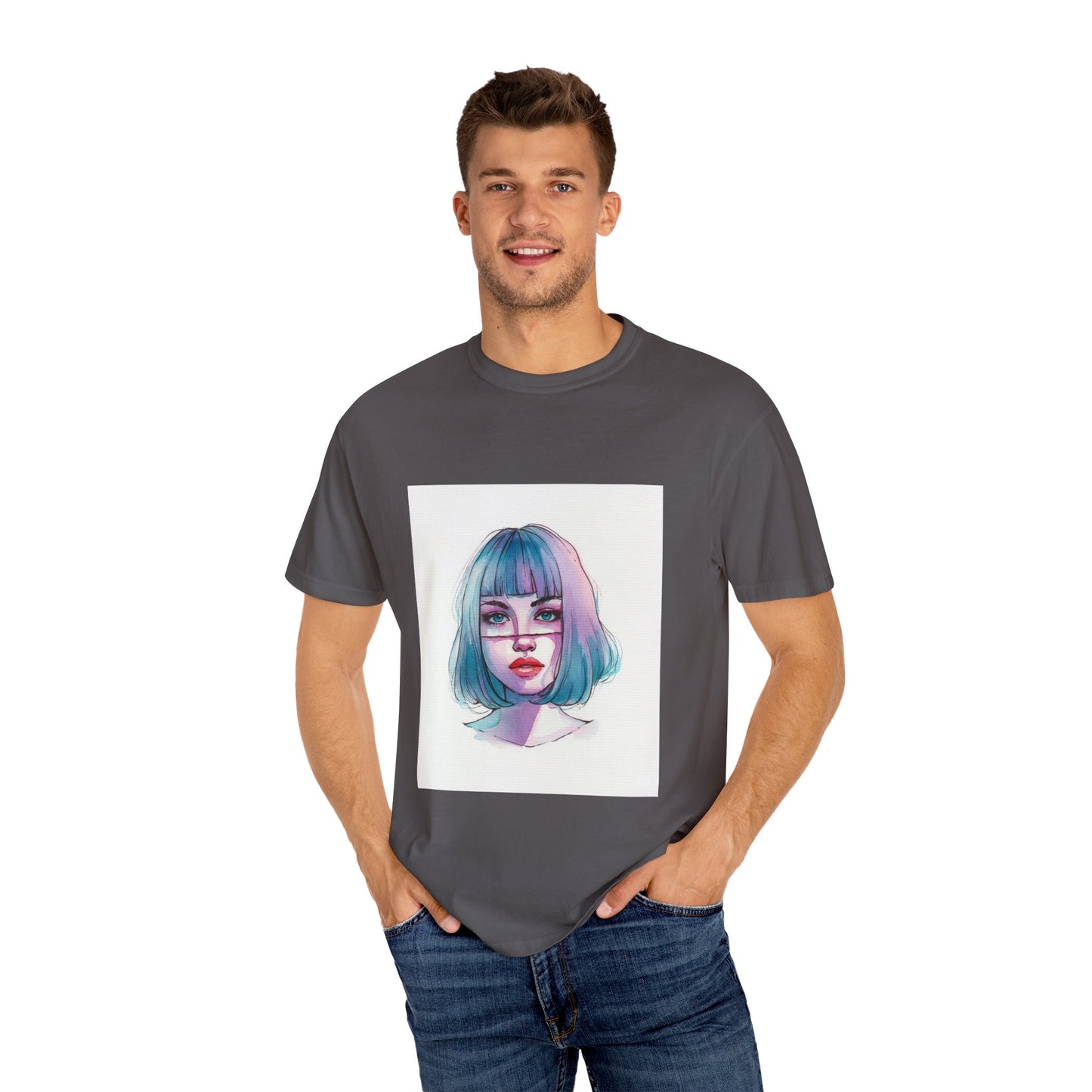 Artistic Unisex T-shirt with Colorful Portrait Design, Casual Wear, Gift for Art Lovers, Birthday Present, Customizable Apparel, [...]