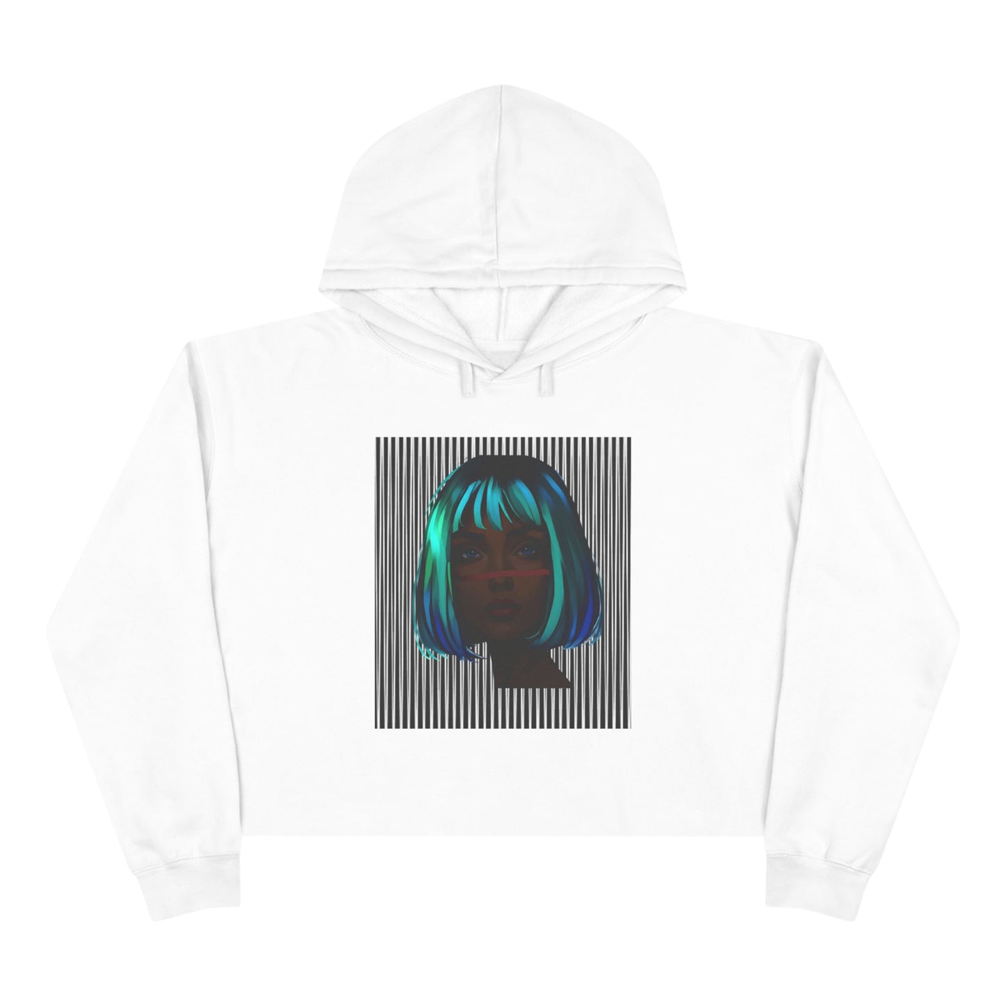 Vibrant Crop Hoodie with Artistic Design, Trendy Streetwear, Perfect for Casual Outings, Gifts for Her, Fashion-Forward Style