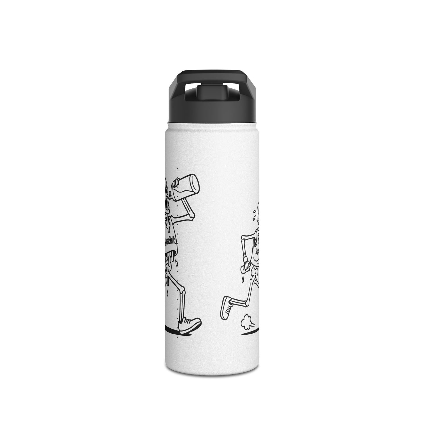 Funny Skeleton Running Stainless Steel Water Bottle - Hydration for Fitness Lovers