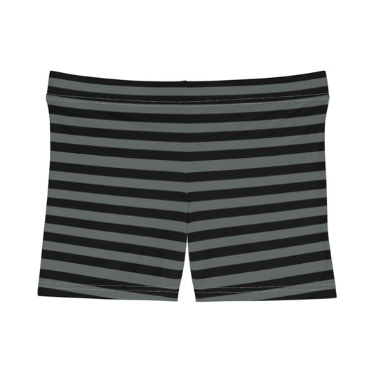 Chic Black Stripe Women's Shorts, Stylish Casual Bottoms, Summer Attire, Trendy Loungewear, Perfect for Beach Days, Activewear