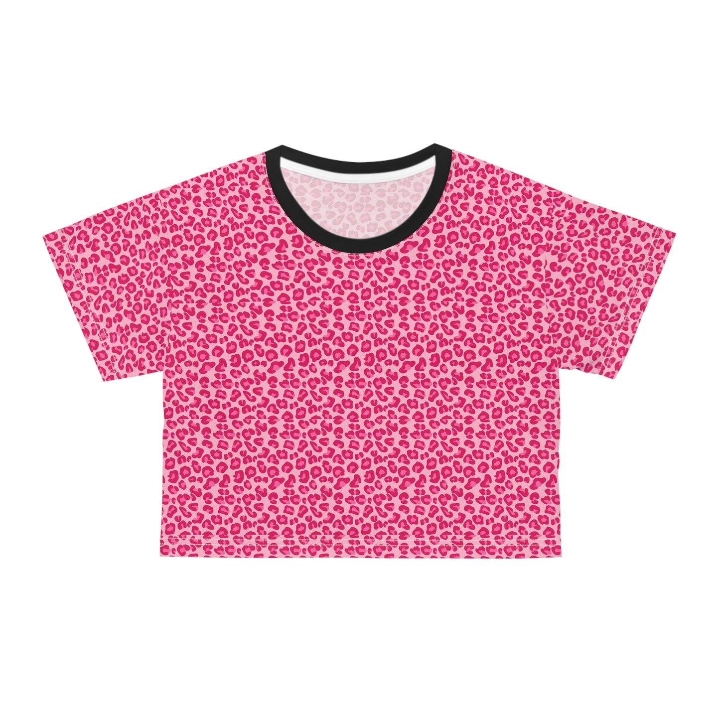 Fierce Pink Leopard Print Crop Tee | Trendy Summer Top, Casual Fashion Statement, Gift for Her, Festival Outfit, Lounge Wear
