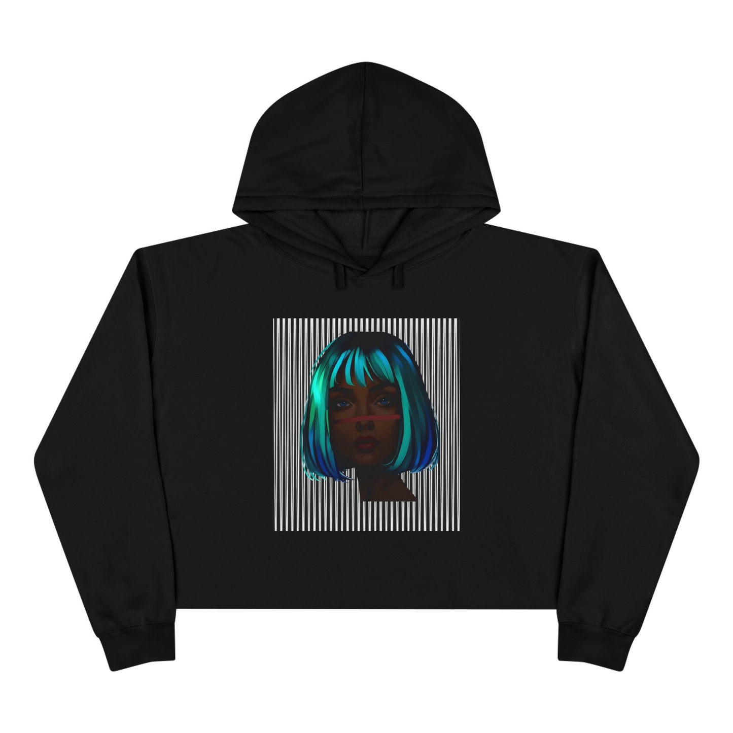 Vibrant Crop Hoodie with Artistic Design, Trendy Streetwear, Perfect for Casual Outings, Gifts for Her, Fashion-Forward Style