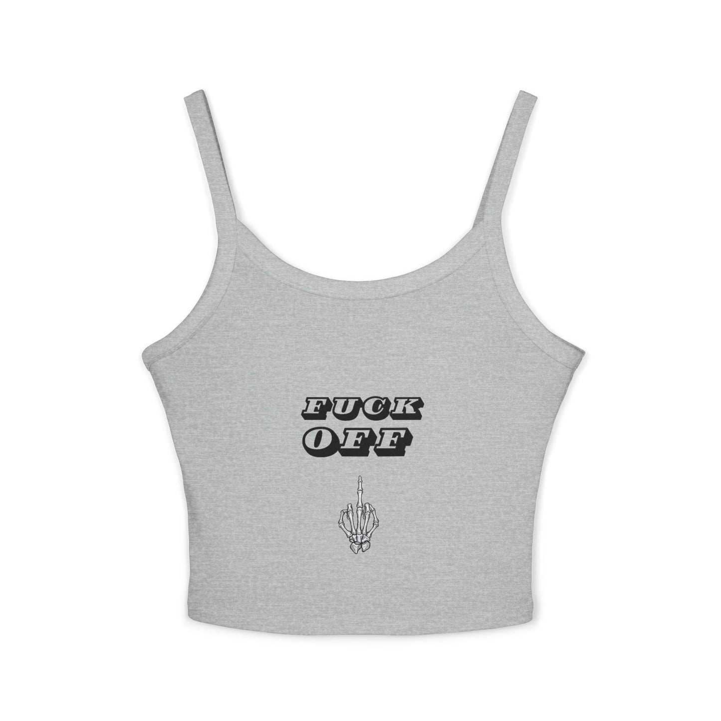 Graphic Spaghetti Strap Tank Top - 'F*CK OFF' Statement Tee
